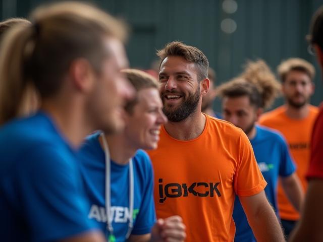 Firmenmitarbeiter bei einem Indoor-Teamchallenge Event